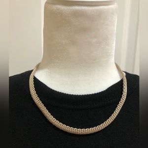 Godfrey Carter Vintage Sterling Silver Mesh Weave Choker Necklace. 16-18”.